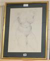 John Skelton (Irish, 1925-2009), pencil drawing, nude study, signed and dated '66, 47 x 34cm                                           