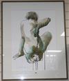 Maude du Jeu, ink and watercolour, female nude, signed and dated '03, 70 x 52cm                                                        