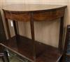 A George III D shaped side table W.106cm                                                                                               