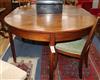 A George III mahogany D end dining table (one spare leaf) 164cm extended                                                               