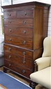 A George III mahogany chest on chest W.107cm                                                                                           