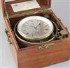 A 20th century German two day marine chronometer, Wempe, Hamburg 6313, height 7.25in.                                                  