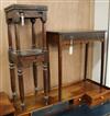 A Victorian two tier table and a mahogany sideboard W.63cm and 30cm                                                                    