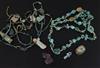 A group of Egyptian jewellery and relics,                                                                                              