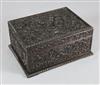 A Chinese hongmu casket, late 19th/early 20th century, W. 54cm                                                                         