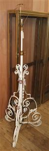 A wrought iron lamp standard H.157cm                                                                                                   