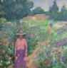 After Paul Maze, oil on board, Figures in a garden, bears signature, 37 x 37cm                                                                                                                                              