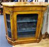 A Victorian walnut display cabinet W.115cm                                                                                             