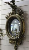 A gilt frame girandole mirror W.56cm approx.                                                                                           