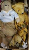 A collection of 20th century teddy bears and a stag (6)                                                                                