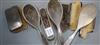 A silver and tortoiseshell dressing table set and six silver backed brushes (9)                                                        