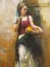 After Pina, oil on board, Flower Garden, signed, 40 x 30cm                                                                                                                                                                  