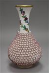 A mid 19th century Worcester floral encrusted vase height 19cm                                                                         