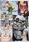 John Hicklenton (1967-2010) - Original artwork in full colour, with acetate overlay, for Judge Dredd,                                  