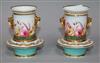 A pair of early 19th century porcelain vases height 8.5cm                                                                              