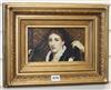 Manner of Frederick Lord Leighton, oil on board, The Assignation, 12 x 21cm                                                            