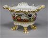 A Swansea floral painted pot pourri, height 9cm diameter 16cm                                                                          