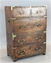 A Victorian brass mounted hardwood campaign chest, W.2ft 6in. D.1ft 3in. H.3ft 6in.                                                    