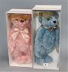 A Merrythought Tea for Two pink with growler bear, boxed and a Merrythought Tuppenny Blue with growler,                                