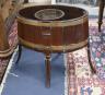 A George III provinical brass bound mahogany planter, width 62cm, depth 42cm, height 60cm, together with a small brass bound mahogany pail                                                                                  