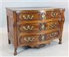 An 18th century French fruitwood serpentine commode, W.4ft D.2ft 2in. H.2ft 10in.                                                      