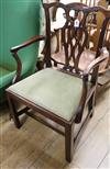 An early George III mahogany open armchair                                                                                             