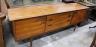 A mid century design teak sideboard, length 209cm, depth 49cm, height 75cm                                                                                                                                                  