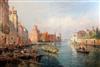 Gaston Roullet (1847-1925) Canal San Pietro, Venice 29.5 x 43.5in., unframed                                                           