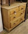 A Victorian pine chest of drawers W.91cm                                                                                               