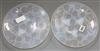 A pair of French Arrers opalescent glass dishes, c.1930 diameter 24cm                                                                  