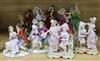 Four Royal Doulton figurines and six various other figures and groups,                                                                 