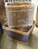Two rectangular wicker baskets, larger width 63cm, height 42cm                                                                                                                                                              