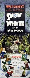 Snow White and the Seven Dwarfs RKO, 1937. U.S. insert poster, framed. 90 x 34.5cm.                                                    