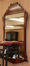 An early 18th century style mahogany fretframe wall mirror W.57cm                                                                      