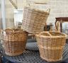 Three aassorted wicker baskets, largest width 59cm, height 53cm                                                                                                                                                             