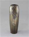 A Japanese silver overlaid bronze vase, Hattori, height 20cm                                                                           