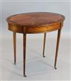 A George III style satin-birch and mahogany oval table, W.81cm                                                                         