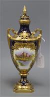 A Coalport vase to commemorate the Silver Jubilee of Queen Elizabeth II height 31cm                                                    