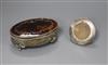 A George V silver and tortoiseshell trinket box and a small photo frame.                                                               