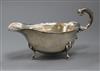 A George V silver sauce boat, Adie Brothers, Birmingham 1934.                                                                          