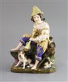 A Russian Porcelain Figure of a Shepherd and His Dog, The Kornilov Brothers Manufactory, St. Petersburg, 1843-1861, H. 23.5cm,         