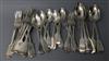A harlequin canteen of William IV and later silver fiddle pattern flatware, (32 pieces) 60 oz.                                         