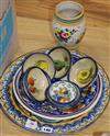 A Majolica charger Faience vase, a dish and seven others (10)                                                                          