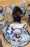 A Rubens ware vase and various 19th / 20th century pottery jugs and dishes                                                             