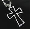 A modern Theo Fennell 18ct white gold and diamond set openwork cross pendant, on a Theo Fennell chain                                  