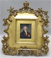 A giltwood framed ivory portrait miniature of the Duke of Wellington 11 x 8cm.                                                         