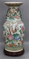 A Chinese famille rose vase on stand height excl. stand 44cm                                                                           
