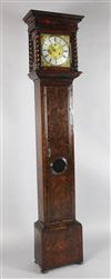 Thomas Wheeler, London. A late 17th century burr elm longcase clock, H.6ft 6.25in.                                                     