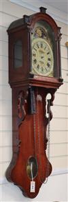 An 18th century Dutch wall clock (requiring restoration) H.130cm approx.                                                               