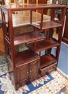 A Chinese hardwood freestanding shelf unit W.76cm                                                                                      